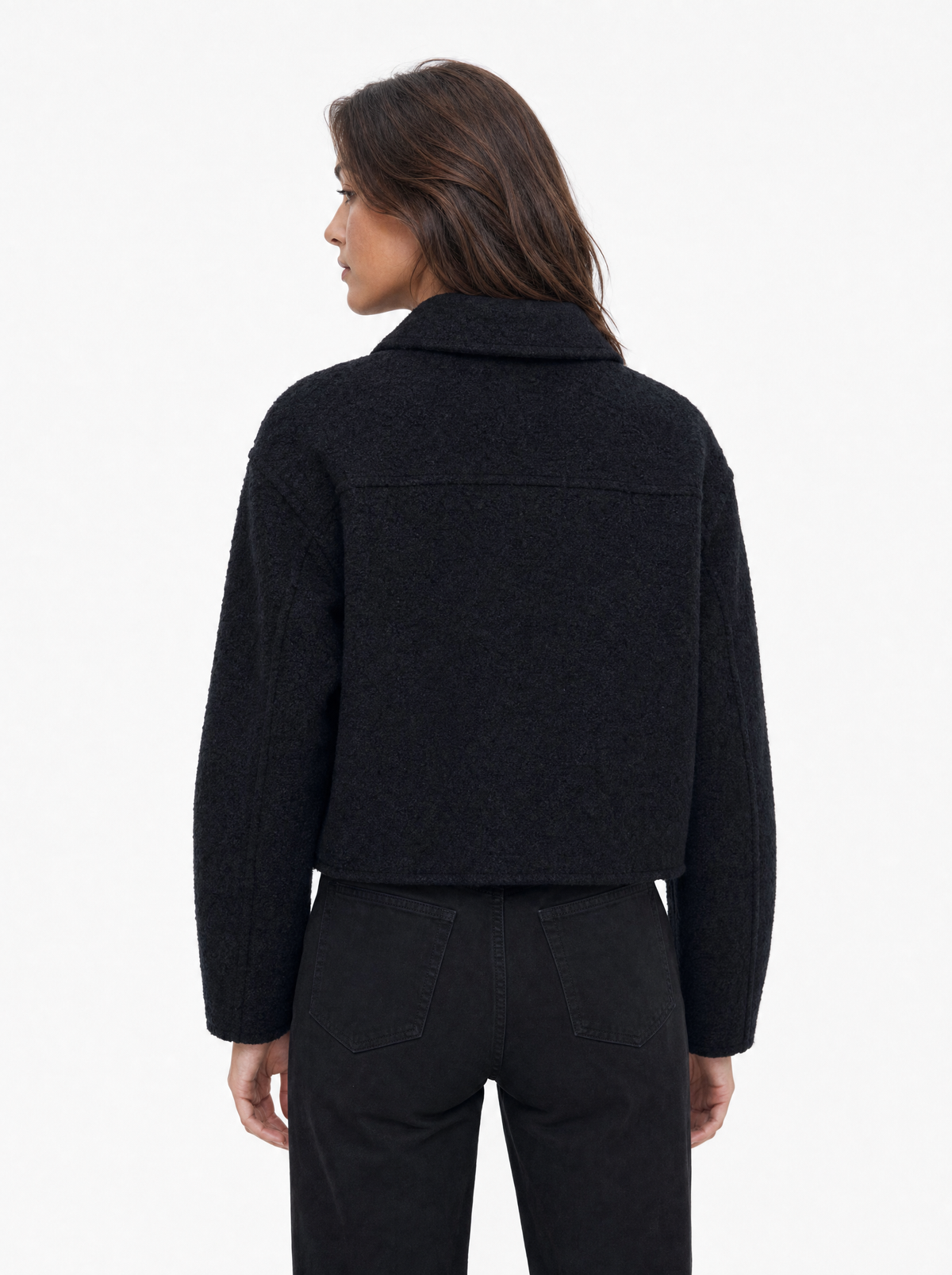 Veste courte texturée zippée