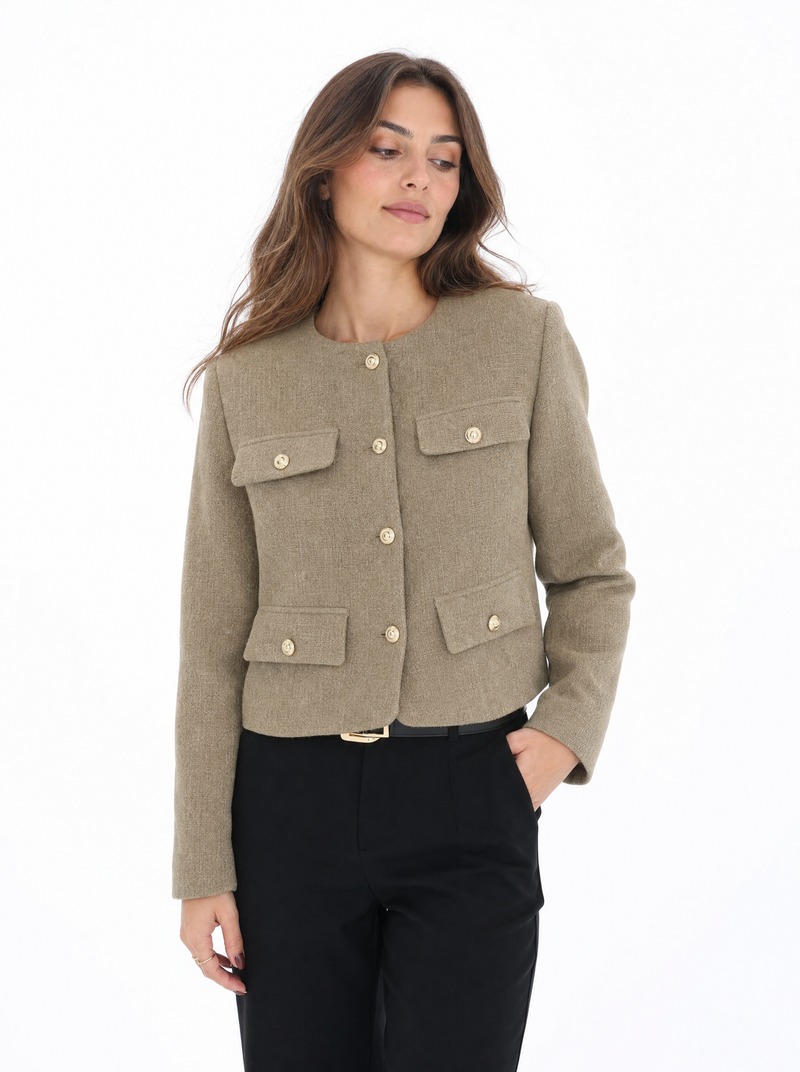 Veste structurée à boutons dorés