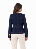 Veste en denim à boutons dorés