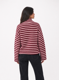 Pull rayé à col zippé